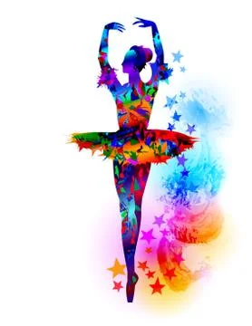 Colorful ballet dancer vector illustration Illustrazione stock
