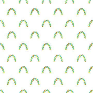 Colorful balloon arch seamless repeating pattern for celebration Stock Illustration