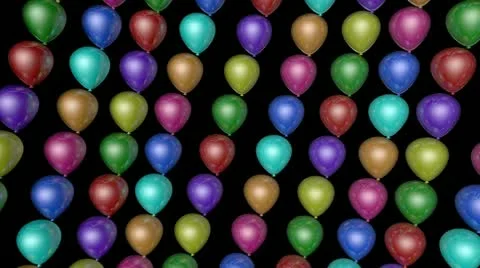 Colorful balloon array with alpha Stock Footage 14773892