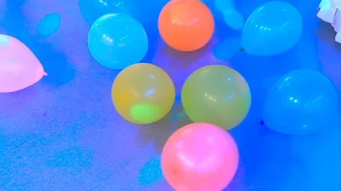 Colorful Balloon Floating on blue background. Stock Footage 122265384