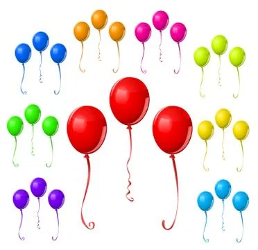 Colorful Balloon Set Stock Illustration