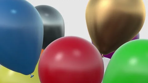 Colorful Balloon Transition With Alpha Stock Footage 346737691