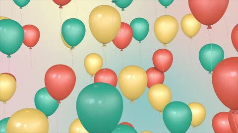 Colorful balloons background 3D on a seamless loop Stock Footage 276109103