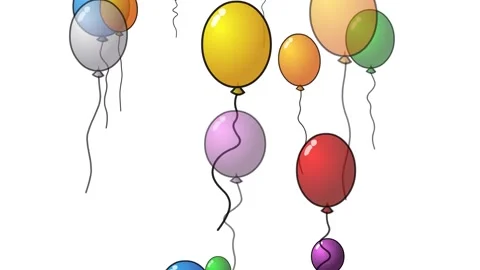 Colorful balloons background and 2d anim... | Stock Video | Pond5