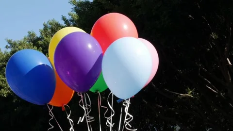 Colorful balloons with the colors of the rainbow Stock Footage