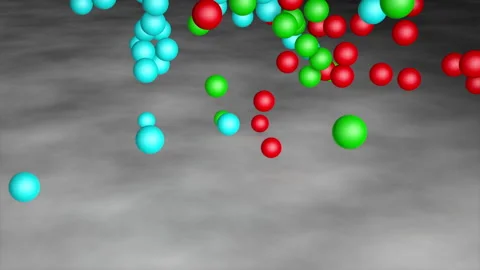 Colorful balloons fall to the floor. 3d animation Stock-Footage 132589792