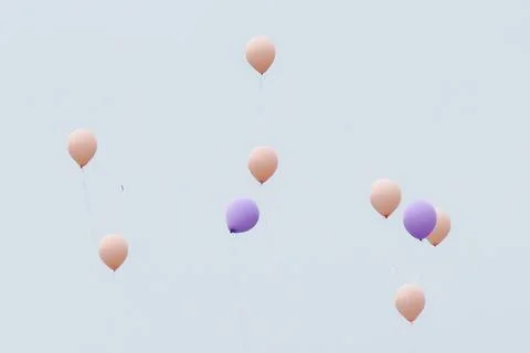 Colorful balloons float in the sky 库存照片