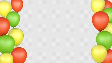 Colorful balloons frame on a seamless loop Stock Footage 302990097
