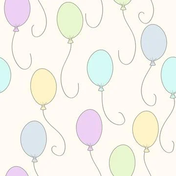 Colorful balloons - minimalistic seamless pattern Stock Illustration