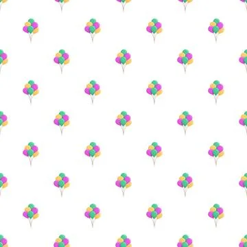 Colorful balloons repeating pattern creating festive celebration background Stock Illustration