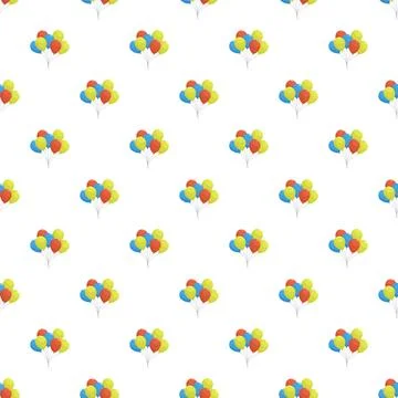 Colorful balloons repeating pattern for festive background Stock Illustration