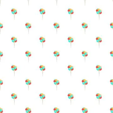 Colorful balloons repeating seamless pattern on white background 스톡 일러스트