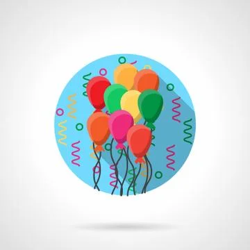 Colorful balloons round flat vector icon Illustrazione stock