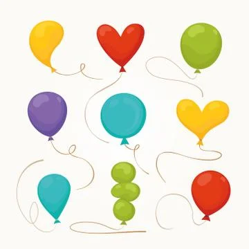 Colorful balloons. Vector set Stock Illustration