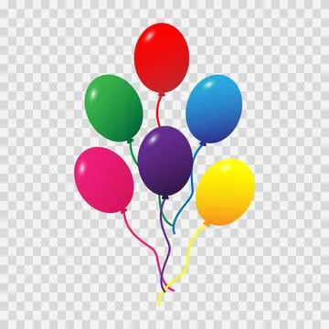 Colorful balloons vector on transparent background. Stock Illustration
