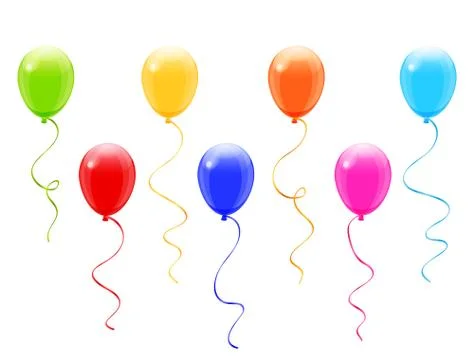 Colorful balloons on white background vector Stock Illustration