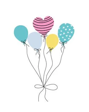 Colorful balloons on a white background. Vector flat image Stock Illustration
