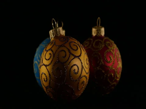Colorful balls on black background Stock Footage 70347292