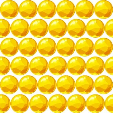 Colorful balls gold seamless pattern Stock Illustration