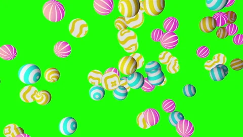 Colorful balls gradient background. VJ Seamless loop on green background. Stock Footage 95739465