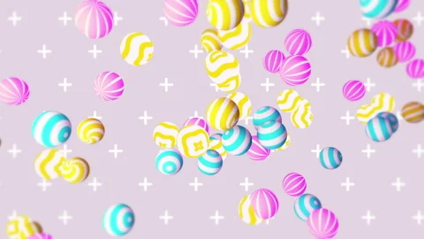 Colorful balls gradient background. VJ Seamless loop background. 動画素材 95969560