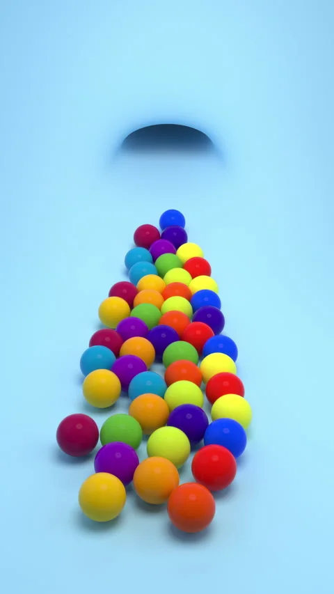 Colorful balls from the hole - 3d render looped. Stock Footage 327793522