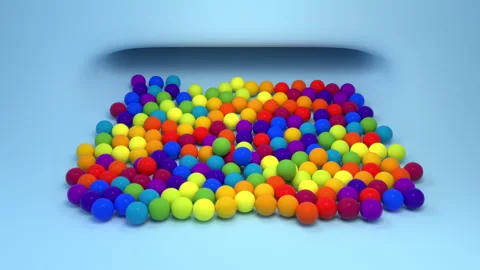 Colorful balls from the hole - 3d render looped. Stock Footage 327924470