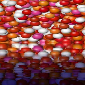 Colorful balls reflection background Stock Illustration
