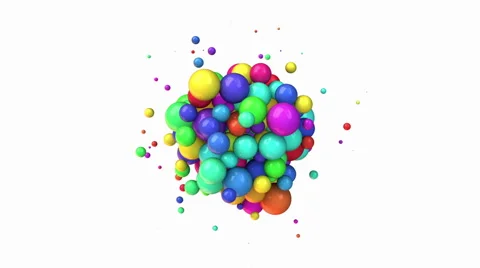 Colorful balls on white background.Alpha matte Stock Footage 46494733