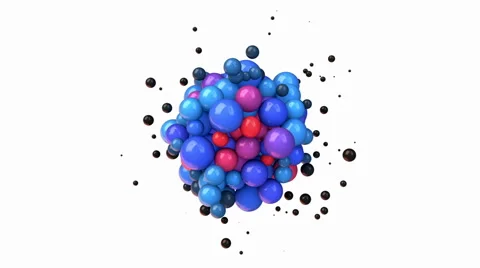Colorful balls on white background.Alpha matte Stock Footage 46524775