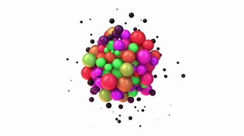 Colorful balls on white background.Alpha matte Stock Footage 46566102