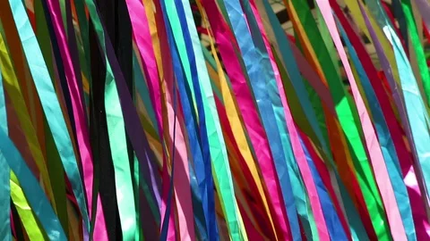 Colorful bands on the wind Stock Footage 97958309