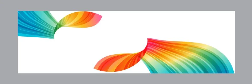 Colorful banner with bright flow elements Stock Illustration