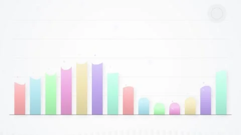 Colorful Bar Chart Animation: Business Growth, Data Analysis, Financial Trend Stock Footage 346661853