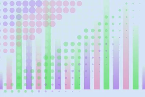 Colorful bar chart with data points and vibrant background Stock Illustration