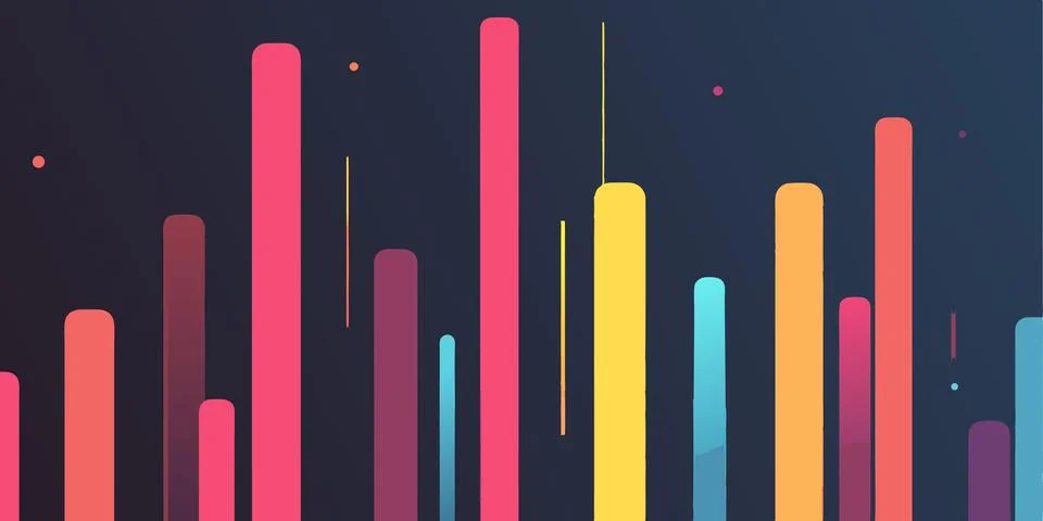 Colorful Bar Chart Data Visualization Graphics Background Stock Illustration