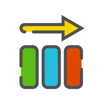 Colorful bar chart with flat design. Vector. Stock Illustration