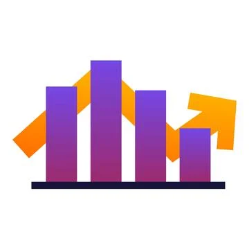 Colorful bar chart is going up symbolizing growth 스톡 일러스트