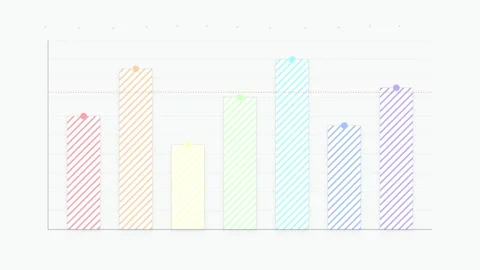 Colorful Bar Chart Graph Data Visualization Abstract Background Stock Footage 346660930