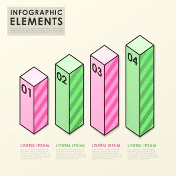 Colorful bar chart infographic elements template Stock Illustration