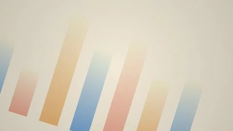 Colorful bar graph chart with blue orange and beige bars 스톡 일러스트