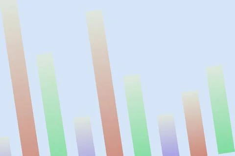 Colorful bar graph with data analysis on a light background Stock Photos