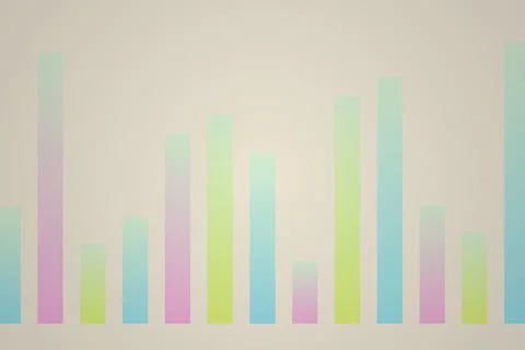 Colorful bar graph with data on a light background Stock Photos