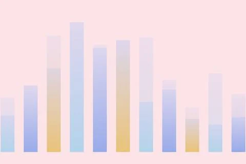 Colorful bar graph with data points on pastel background Stock Photos