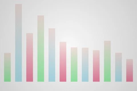 Colorful bar graph with data on a white background Stock Photos