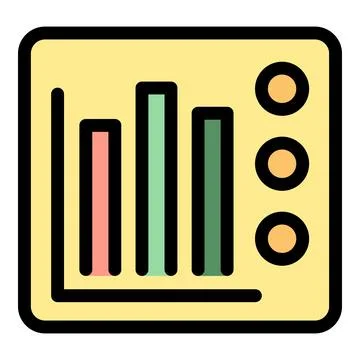 Colorful bar graph icon representing data analysis and statistics Stock Illustration