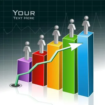 Colorful bar graph Stock Illustration