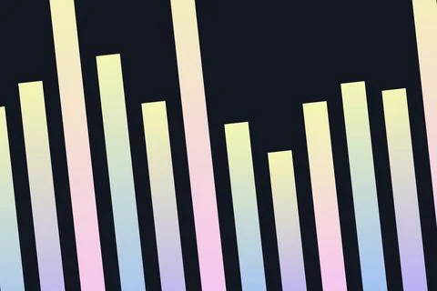 Colorful bar graph with increasing data in a dark background Stock Photos