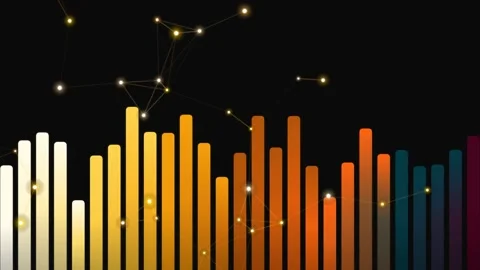 Colorful Bar Graph with Rainbow Bars. Stock Footage 329815607