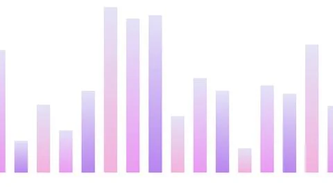 Colorful bar graph showing data in shades of purple and pink Stock Illustration